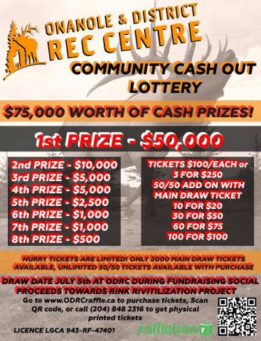 Onanole Community Cash Out Lotto
