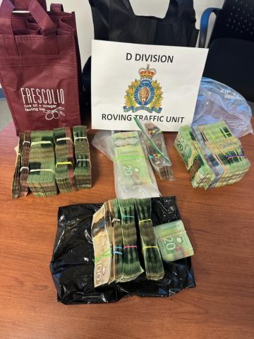 Cash seized during traffic stop