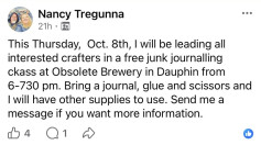 Free Junk Journaling at Obsolete Brewing Company in Dauphin.jpg