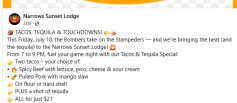 Friday Night Bombers Special at the Narrows Sunset Lodge.jpg