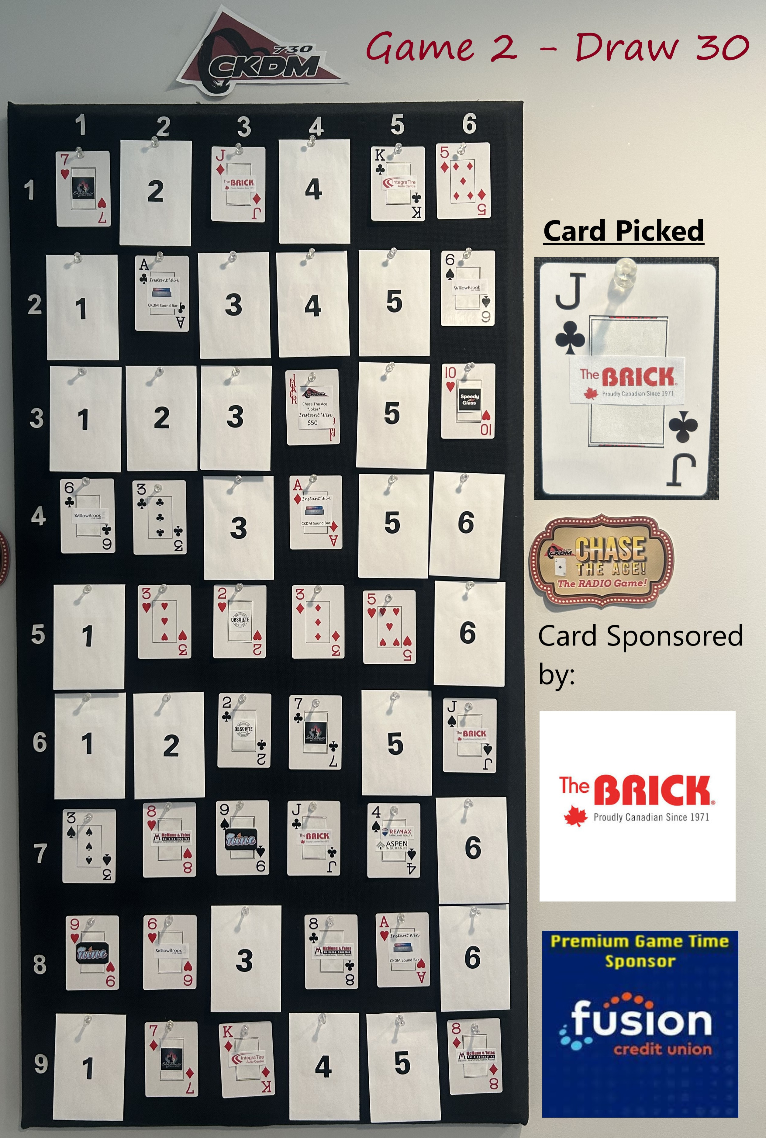 Monday, August 17th: Game 2 - Draw 30