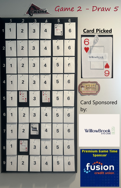 Wednesday, July 29th: Game 2 - Draw 5
