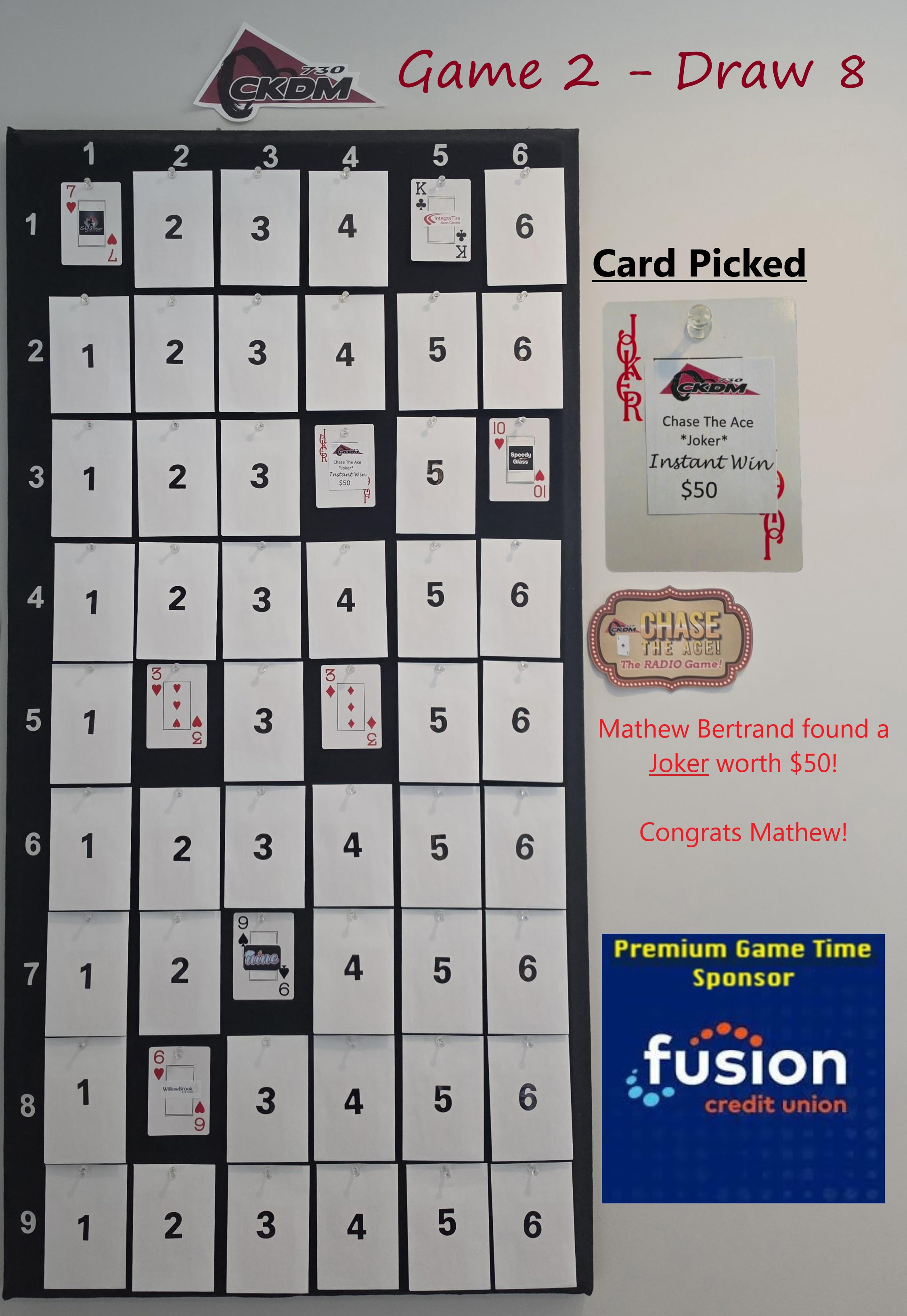 Thursday, July 30th: Game 2 - Draw 8