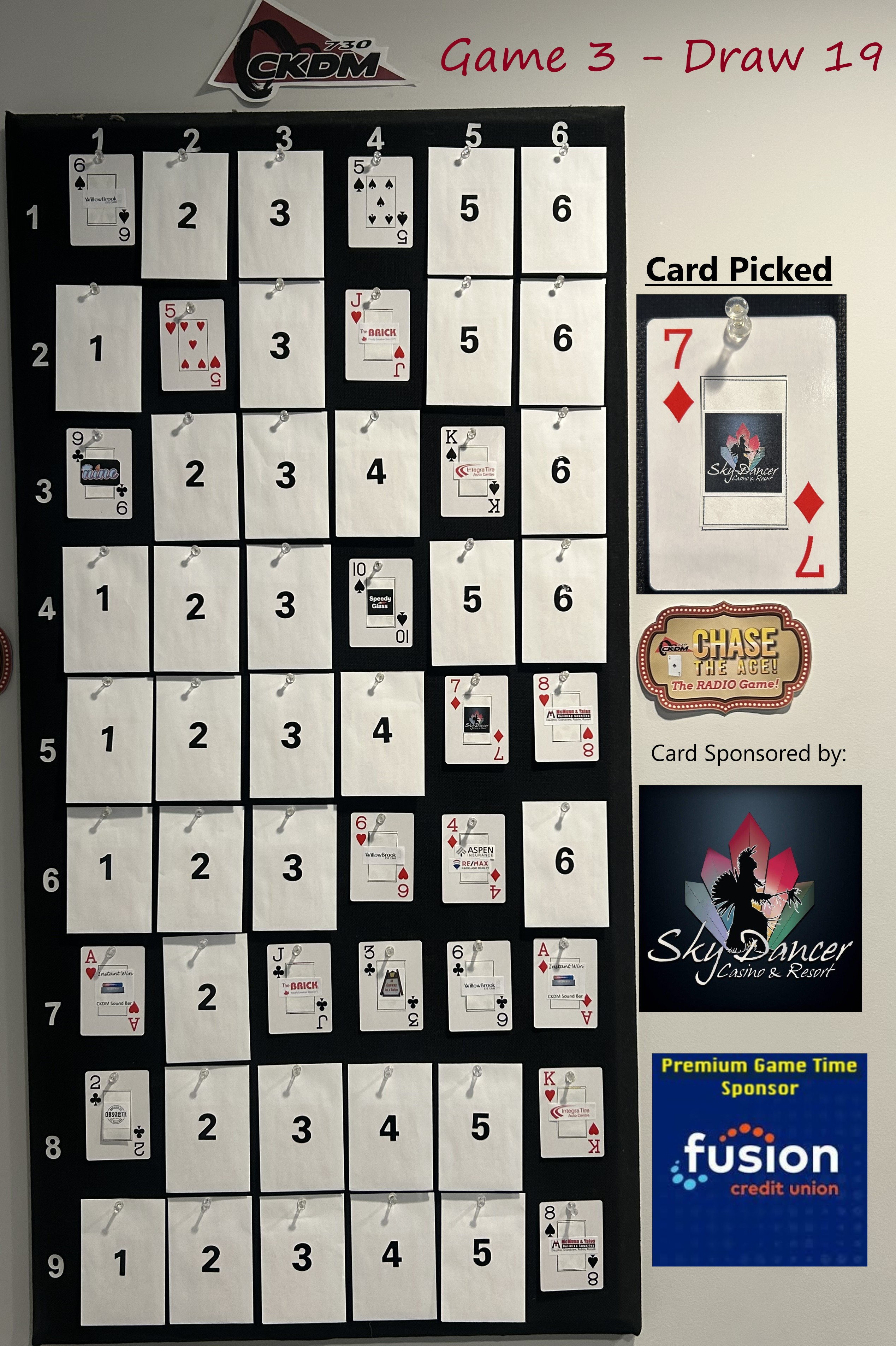 Tuesday, September 9th: Game 3 - Draw 19