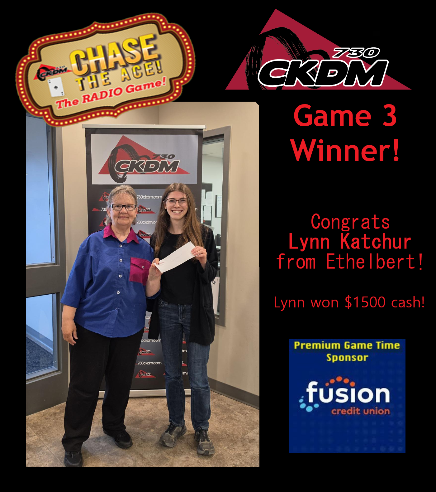 Congratulations Lynn Katchur from Ethelbert! Lynn found the Ace of Spades and won $1500!