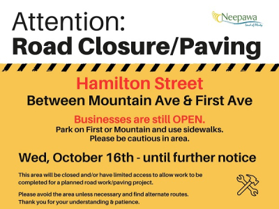 Road closure in Neepawa