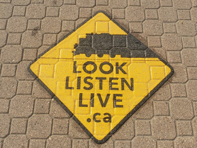 Decals installed at Main street crossing